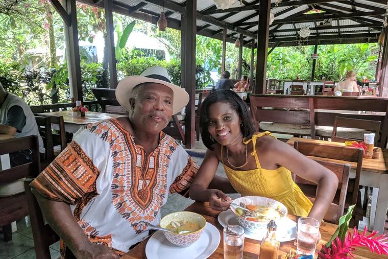 Kim Haas (right) with chef Selvin Brown in the Limon, Costa Rica, episode of "Afro-Latino Travels with Kim Haas," which is airing on PBS stations this month. It can be seen at 8 p.m. Wednesday, Sept. 23, on NJTV 23.