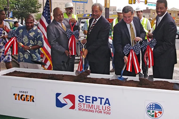 SEPTA officials joined state and local politicians for a ceremony marking the beginning of renovation work at two Broad Street Line subway stations. (Clem Murray/Staff Photographer)