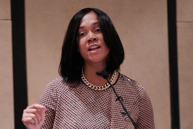 Baltimore State Attorney Marilyn Mosby told her audience to move beyond self-doubt and not to be afraid to fail. MICHAEL BRYANT / Staff Photographer