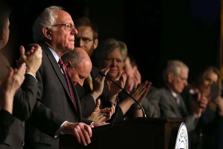 Sen. Bernie Sanders in Philadelphia last week. Pennsylvania voters can expect to see and hear a lot from both parties' candidates before the state's April 26 primary.