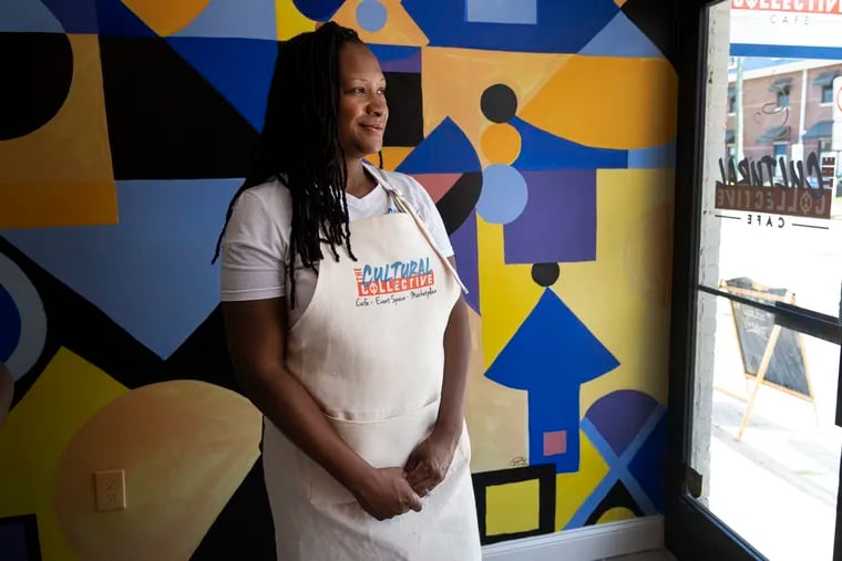 Sadiyyah Maamoon at her Cultural Collective Cafe in Woodbury. A Realtor and entrepreneur, Maamoon and her North Broad Street coffee shop and event space is helping to enliven downtown.