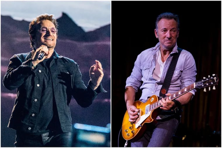 Bono, left, and Bruce Springsteen.