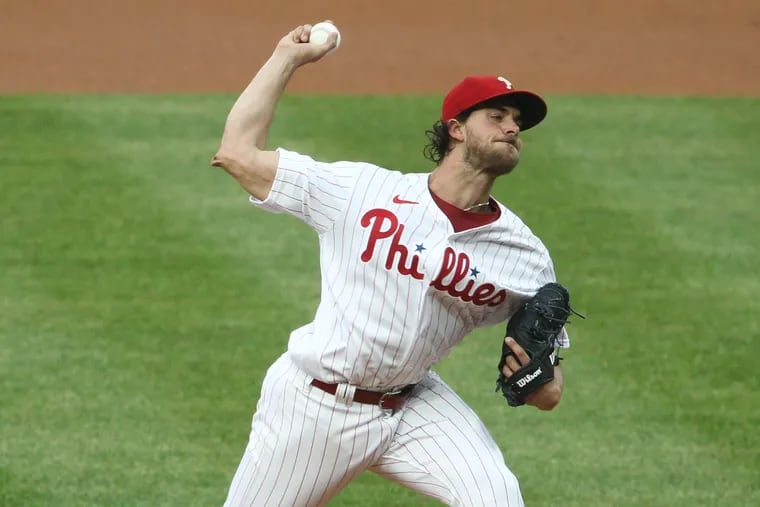 The Phillies are using Wednesday's rainout to give Aaron Nola (pictured) and Zach Eflin more time to rest.