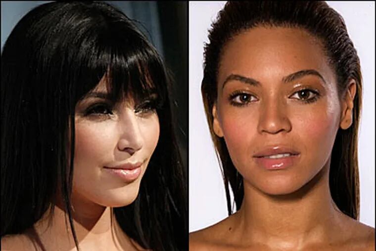 Kim Kardashian and Beyonce are two celebs that got a lot of exposure in 2008, maybe too much exposure? (AP)