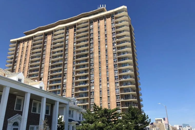 Vassar Square, a condominium high rise on the Boardwalk in Ventnor, New Jersey, where two women were found dead Sunday, July 8, 2018.