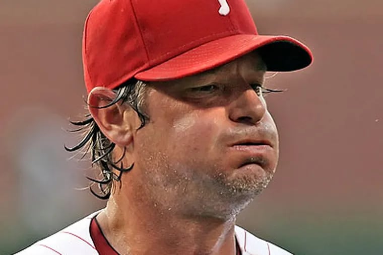 Jamie Moyer and the Phillies are now six games back of the Braves in the NL East. (Steven M. Falk/Staff Photographer)