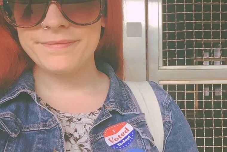 "proud to exercise my right to vote today! ‪#‎berniesanders‬ ‪#‎bernie2016‬ ������✔" - Caitlin Vivian