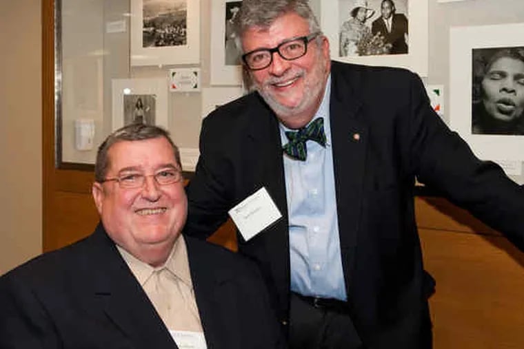 Chef Fritz Blank (left) with his pal pastry chef Nick Malgieri. Blank was honored last week at the Rare Book and Manuscript Library of the University of Pennsylvania with dinners and receptions, an “Ask the Chef” session, and an informal talk to students.