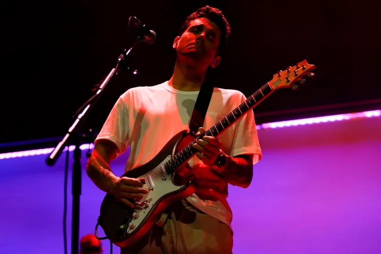 Singer-songwriter John Mayer performs at the Wells Fargo Center in South Philadelphia on Monday, July 22, 2019.