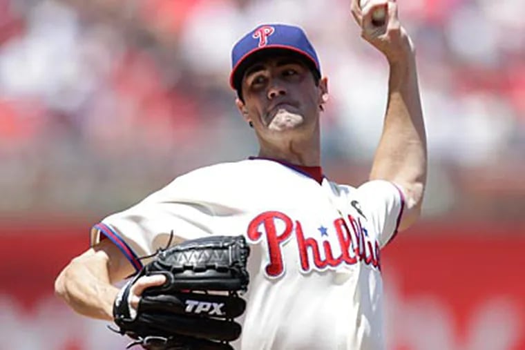 Cole Hamels allowed one run in eight innings in the Phillies' 14-1 win over the Braves. (David Swanson/Staff Photographer)