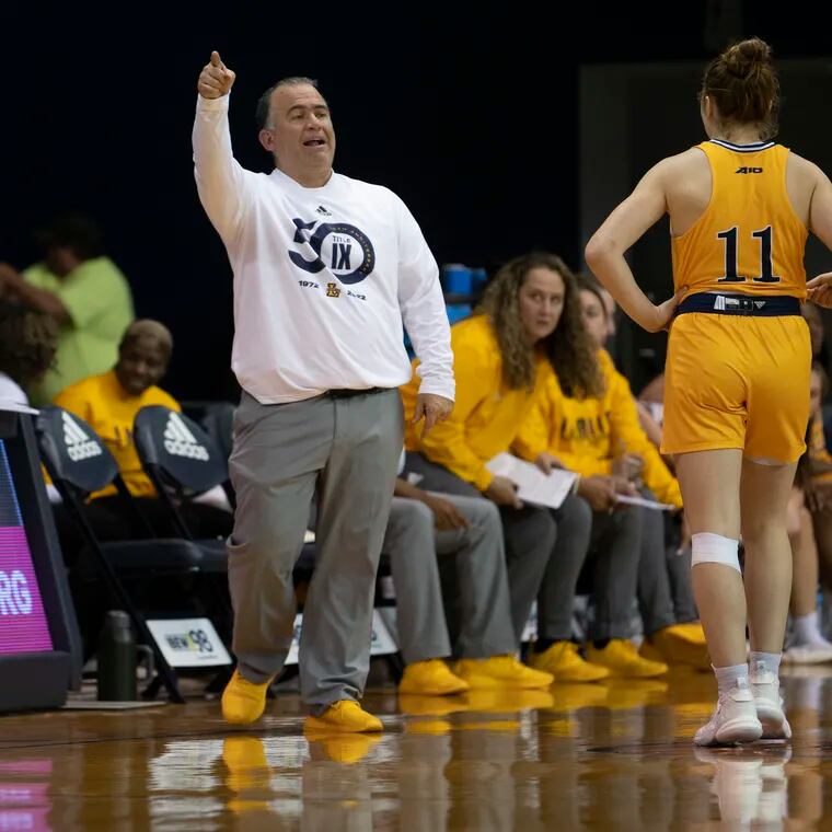 La Salle women's basketball coach Mountain MacGillivray during a game against Drexel in November.