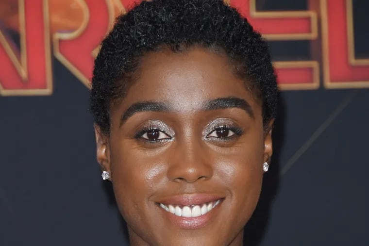 Lashana Lynch at the "Captain Marvel" premiere in Los Angeles.