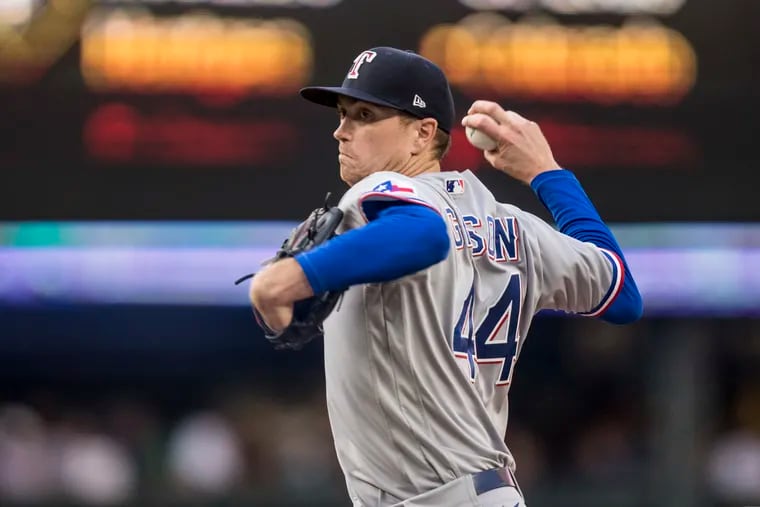 The previous Phillies front office had interest in signing right-hander Kyle Gibson two winters ago. Gibson, who has a 2.86 ERA this season for the Texas Rangers, could be on the move before the July 30 trade deadline.
