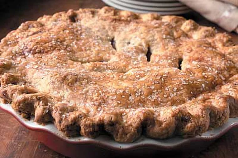 Carolyn Hack of King Arthur Flour Co. gave step-by-step instruction in making an
all-butter crust good for sweet or savory pies, including this apple pie.