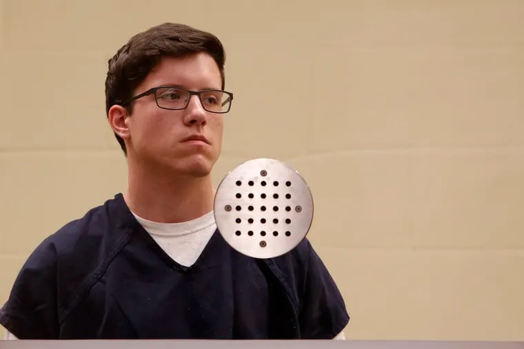 FILE - In this April 30, 2019, file photo, John T. Earnest appears for his arraignment hearing in San Diego. New federal charges have been filed against Earnest accused with opening fire in a Southern California synagogue, killing one person and wounding three others on April 27. A federal grand jury on Tuesday, May 21, 2019, handed up a revised indictment that adds four counts of discharging a firearm during crimes of violence. He earlier pleaded not guilty to 109 federal charges. (Nelvin C. Cepeda / San Diego Union-Tribune via AP, Pool, File)