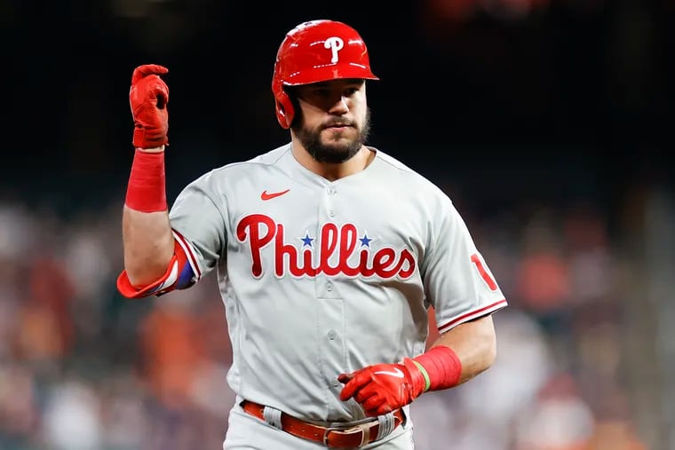 In his first season with the Phillies, Kyle Schwarber led the National League with 46 home runs, the first time in his career he topped topped 40 home runs.
