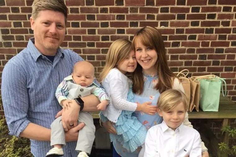 Josh and Amy Baker with children (from left): Preston, Lorelei and Elliott