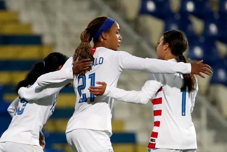 Jessica McDonald scored her first career U.S. national team goal in the Americans' 1-0 win at Portugal last November.