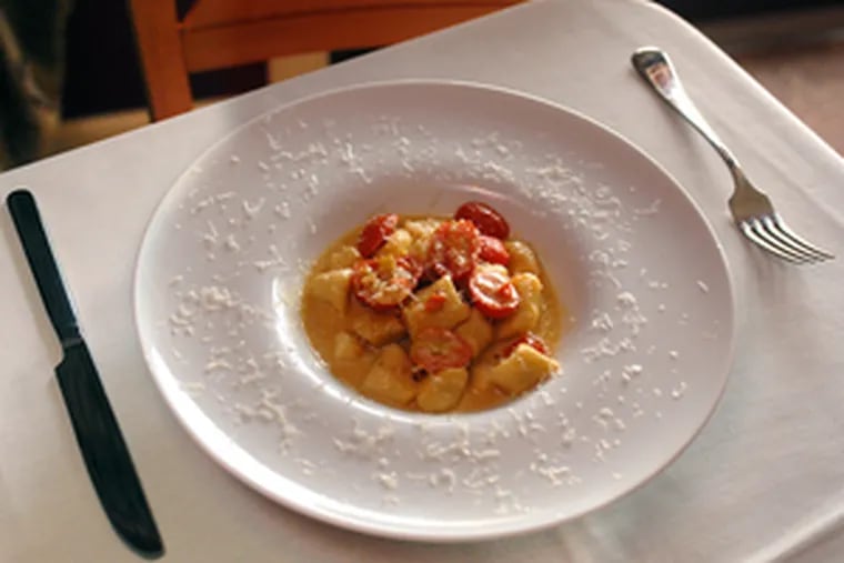 Homemade gnocchi with tomato, mirepoix: Good ingredients in smart combinations that show polished technique.