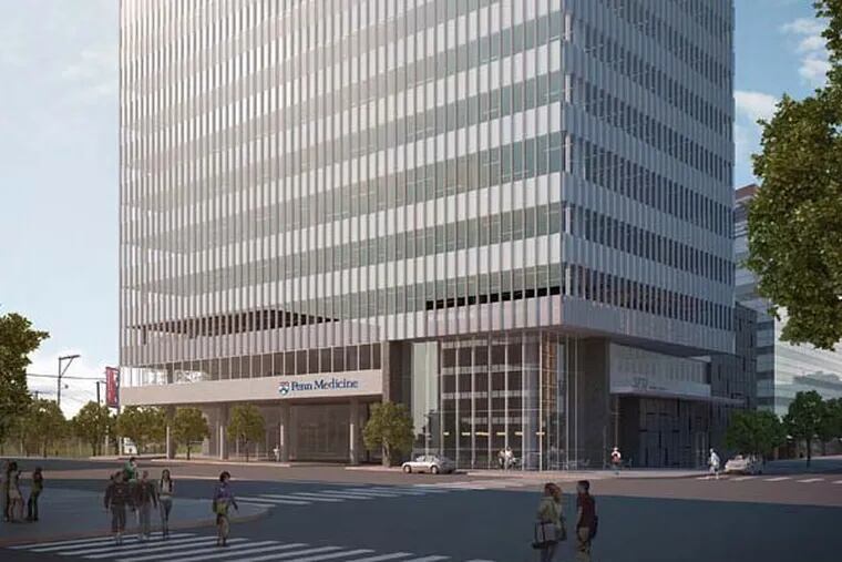 Architect's rendering of the new Science Center tower at 3737 Market St.