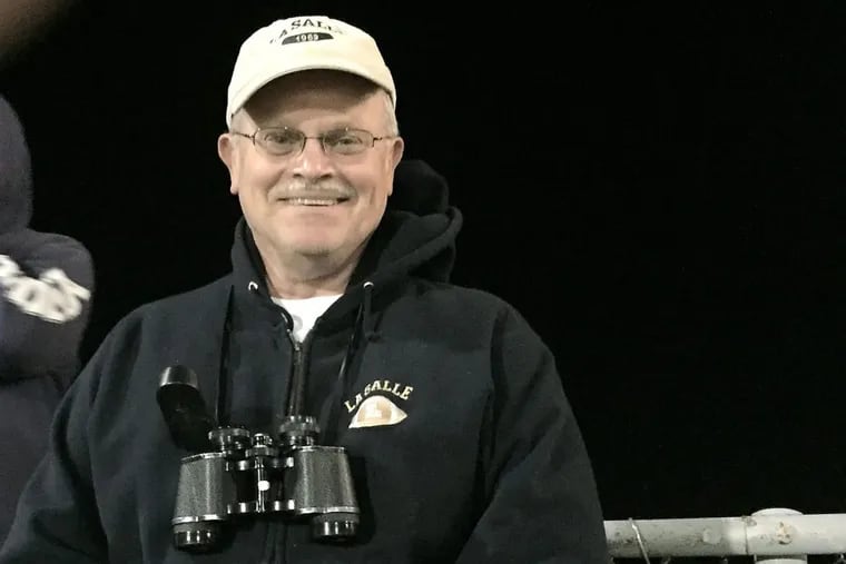Bill Wasylenko, La Salle College High’s football historian, will be inducted into the school’s Hall of Athletics next Saturday. RICK O’BRIEN / STAFF