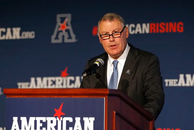 American Athletic Conference commissioner Mike Aresco, shown here in 2015, says there's no plan in place to replace UConn.