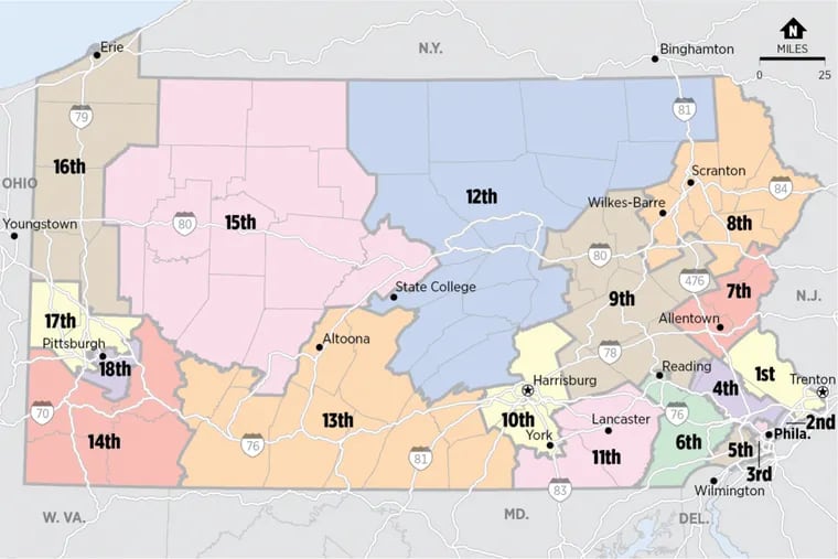 The Pennsylvania congressional map imposed by the Pennsylvania Supreme Court.