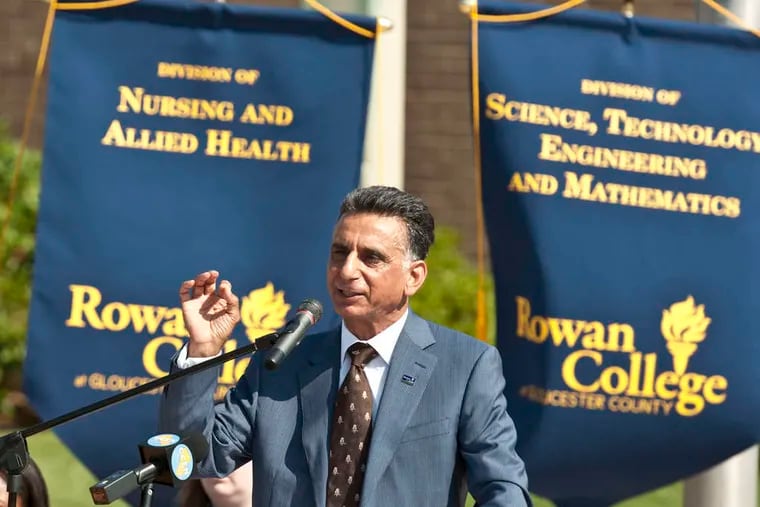 Rowan's president Ali A. Houshmand (above) has pledged not to increase tuition and fees at more than the rate of inflation. Increased enrollment will bring in greater revenue, and the university will search for ways to tighten its belt, said Rowan spokesman Joe Cardona. (RON TARVER / File Photo)