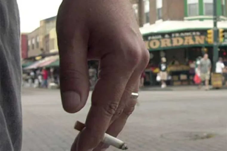 A smoker in South Philadelphia.