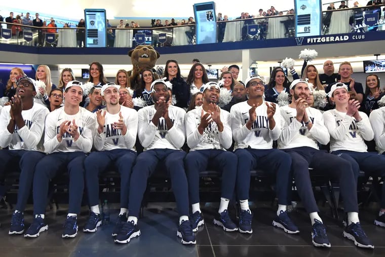 The Villanova Wildcats find out they've been placed in the South region as a 6 seed during a watch party at Finneran Pavilion on Sunday.