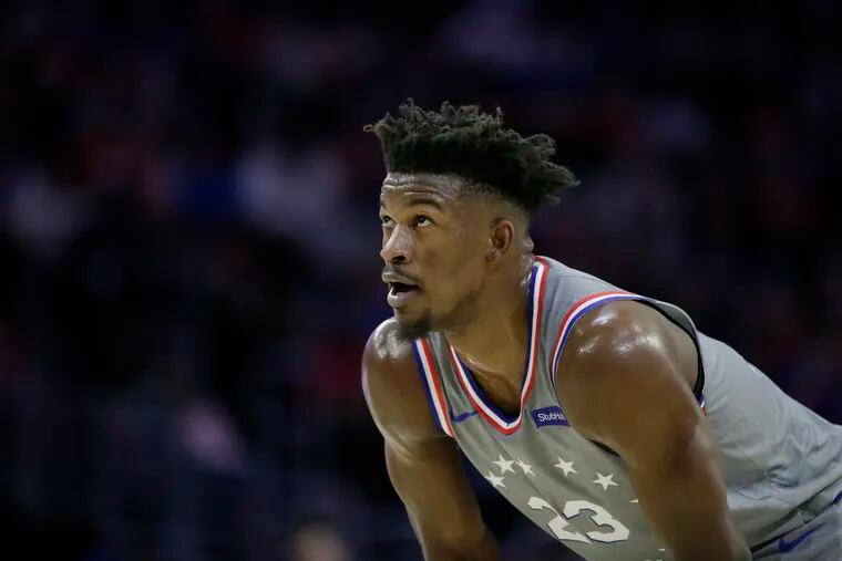 Sixers Jimmy Butler during the team's win over the Jazz on Saturday.