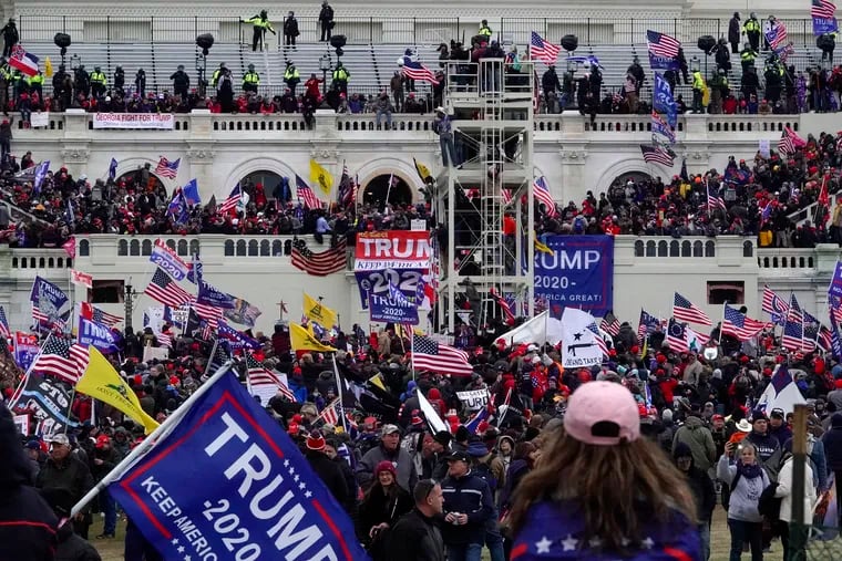 The scene outside the Capitol on Jan. 6 after a mob of Trump supporters breached the building in a violent riot.