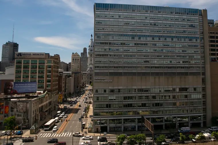 Hahnemann University Hospital is photographed from Broad and Vine in Philadelphia on Thursday, June 27, 2019.