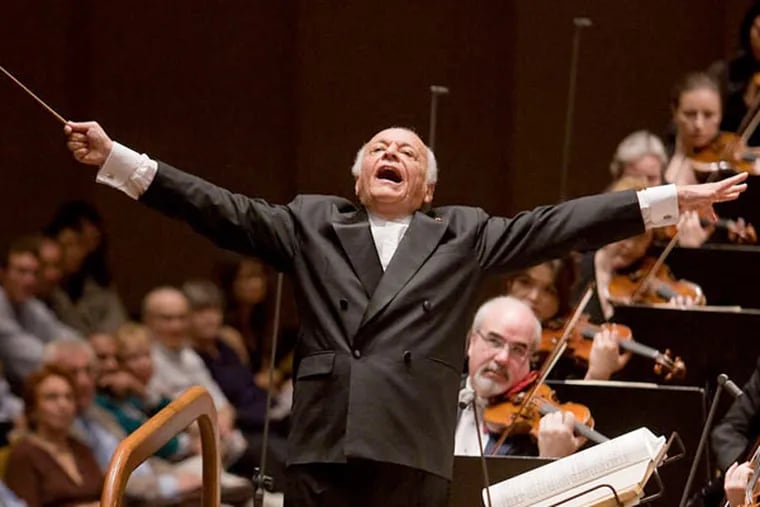 Lorin Maazel conducting the in 2009. He guided nearly 200 orchestras in at least 7,000 opera and concert performances during 72 years at the podium, his website says. (Photo: New York Philharmonic)