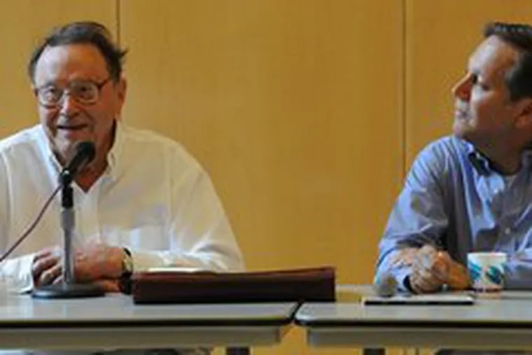 Poet Richard Wilbur (left), conference cofounder Dana Gioia. The 16th annual West Chester University Poetry Conference this week is the largest writing-focused colloquium in the country, attracting established and emerging young poets.