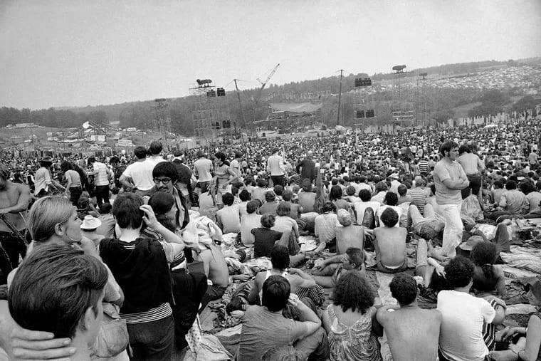 This Aug. 14, 1969 file photo shows a portion of the 400,000 concert goers who attended the Woodstock Music and Arts Festival held on a 600-acre pasture near Bethel, N.Y.