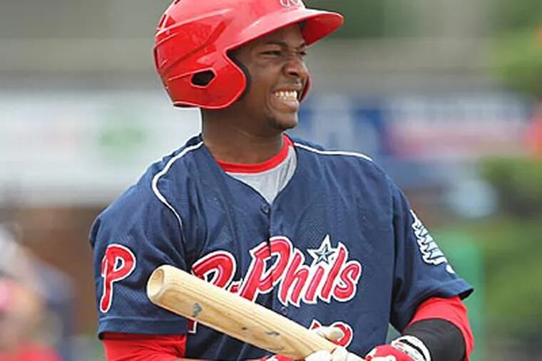 The Reading Phillies' Leandro Castro ranks third on the team with a .307 batting average. (Michael Bryant/Staff Photographer)