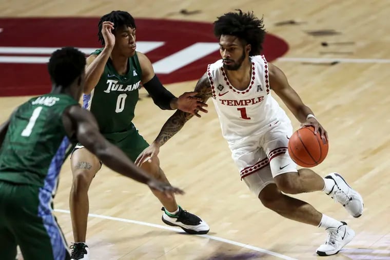 Damian Dunn led Temple with 15 points against Tulane.