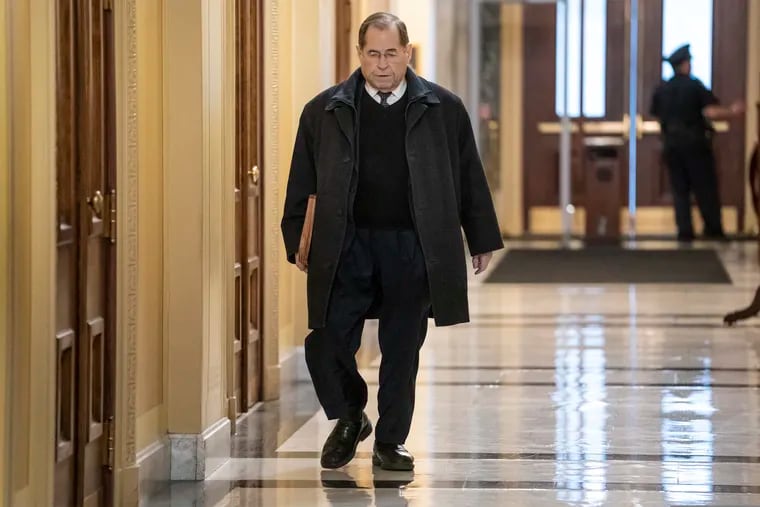 Rep. Jerrold Nadler, D-N.Y., chairman of the House Judiciary Committee, arrives at the Capitol as Democrats pursue a flurry of investigations into President Donald Trump's White House, businesses and presidential campaign, in Washington, Wednesday, March 6, 2019.
