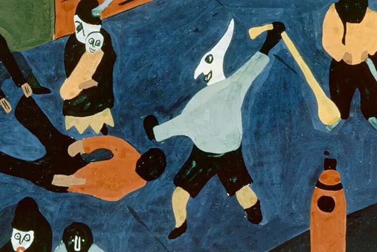 Jacob Lawrence's &quot;Street Scene,&quot; painted in 1937, offers a detail of why relations between white Americans and black Americans are forever shadowed by violence.