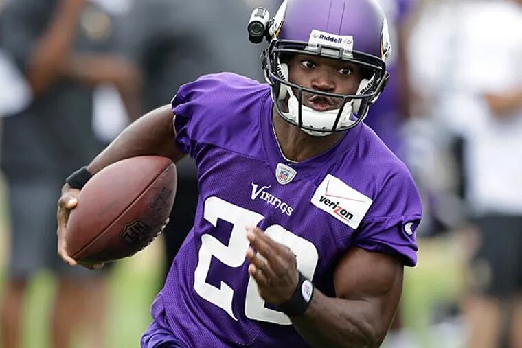 Adrian Peterson's quest for 2,500 yards may be out of reach. (AP Photo/Charlie Neibergall)