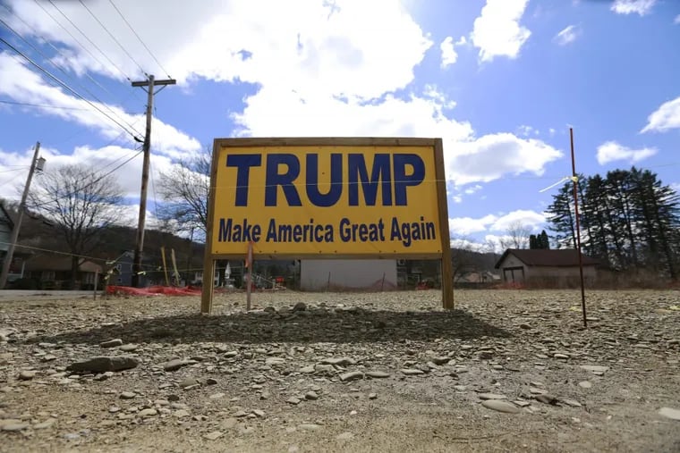 Trump signs remain in Potter County Wednesday March 29, 2017. ( DAVID SWANSON / Staff Photographer )