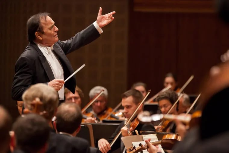 Charles Dutoit leads the Philadelphia Orchestra at the Lucerne Festival in 2011.