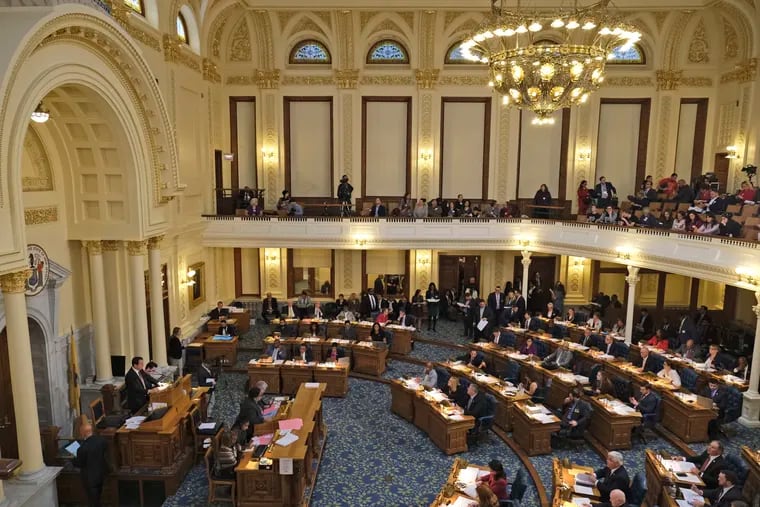 File photo of The assembly conducting business at the state house in Trenton, N.J., in 2020.