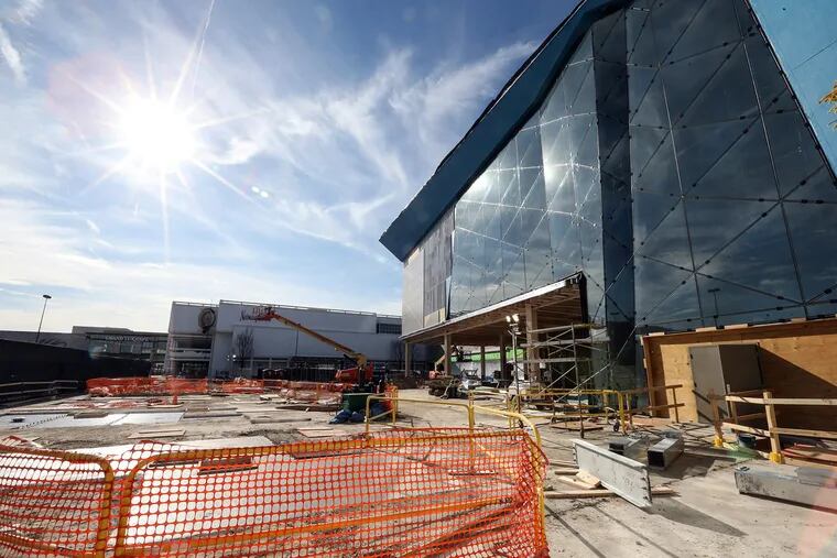 Work continues on the exterior. When the project, which began in summer 2014, is complete, King of Prussia Mall will have 450 stores and restaurants.