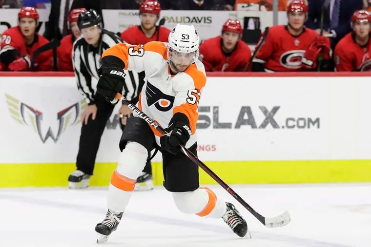 Flyers defenseman Shayne Gostisbehere was demoted to the team's second power-play unit Monday.