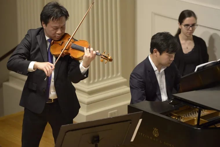 Violinist Nikki Chooi and pianist Sejoon Park performed Sunday afternoon at the American Philosophical Society.
