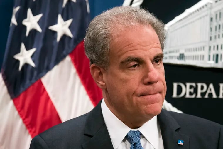Justice Department Inspector General Michael Horowitz appears at the launch of the Procurement Collusion Strike Force at the Justice Department in Washington, Tuesday, Nov. 5, 2019.