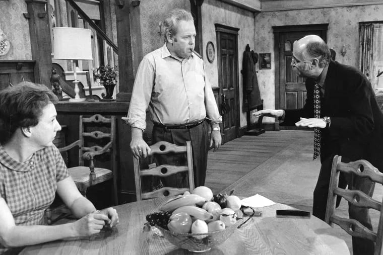 Norman Lear, who created such '70s sitcoms as &quot;All in the Family,&quot; rehearses with Jean Stapleton and Carroll O'Connor (center). Lear will be featured on &quot;American Masters.&quot; CBS