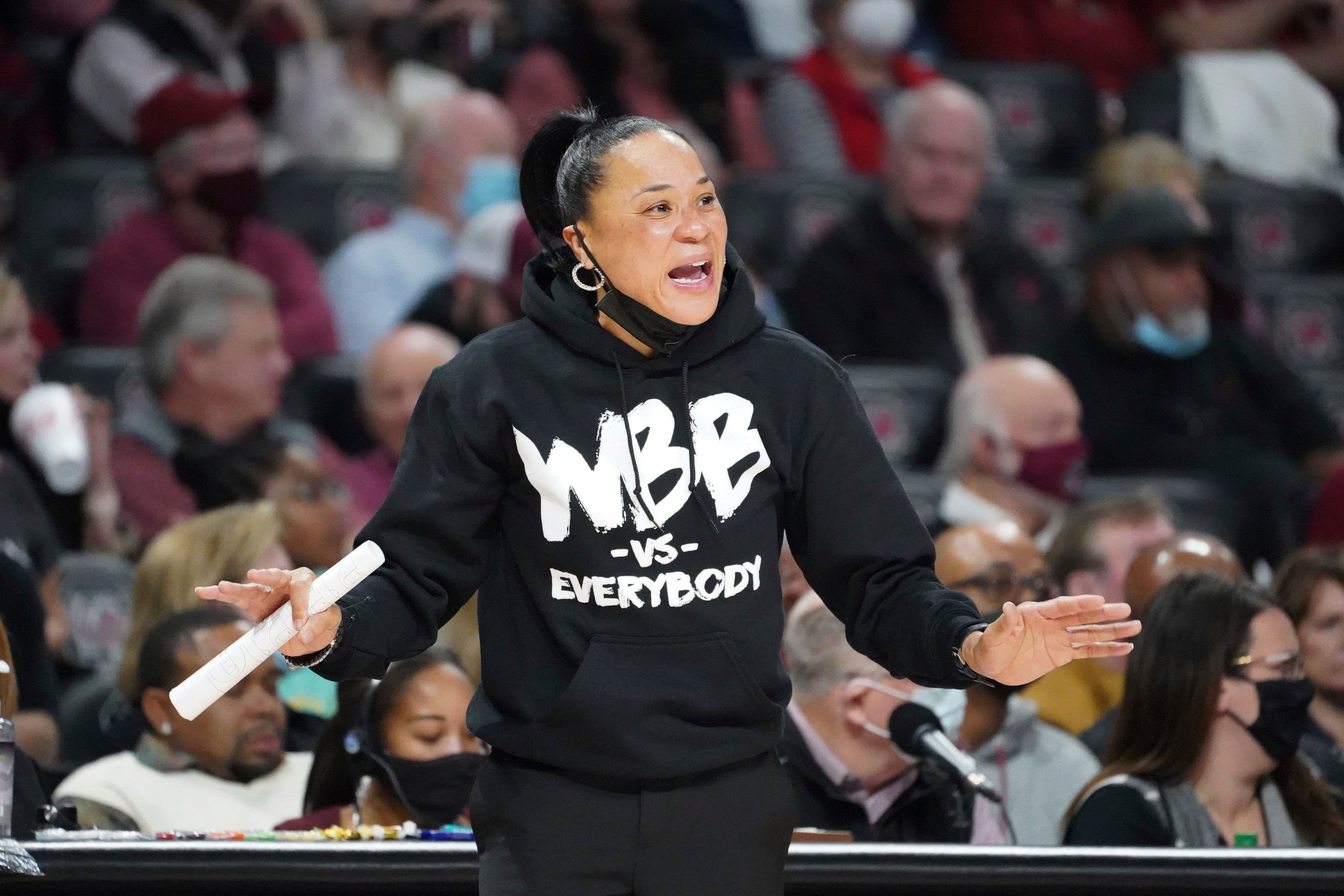 South Carolina Basketball coach Dawn Staley had a big night in Philly